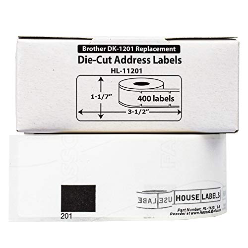 Compatible Address Labels Replacement For Brother Dk-1201 (1-1/7" X 3-1/2"; 29Mm90Mm) (10 Rolls; 400 Labels Per Roll) #TOP1