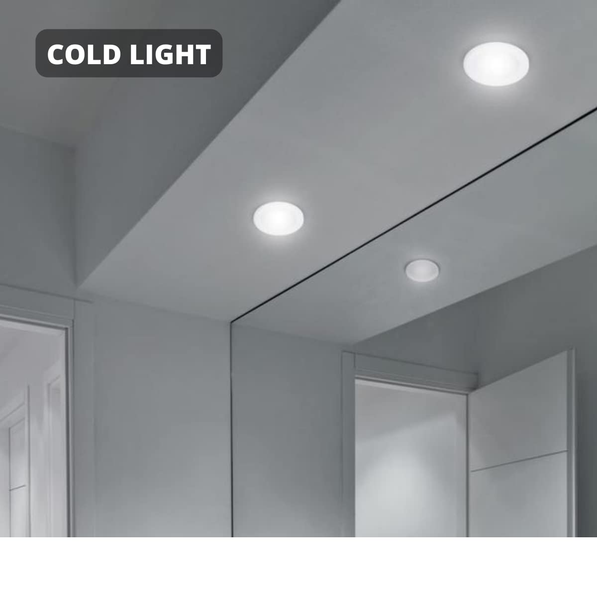 JANDEI – Confezione da 10 Faretti LED COB da Incasso da 15W, 1350 Lumen, Cornice Rotonda Bianca 160x55mm (Foro da 130-135mm). IP44 Ideale Cucina, Bagno - Luce fredda 6000K