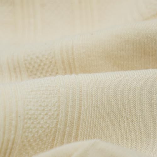 Image of 3 Pairs Crew Socks Lightweight Undyed Cotton Blend Socks for Women Girls, 5-8