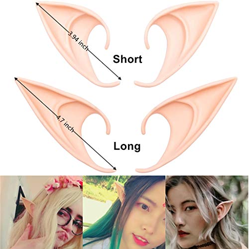 image for GREAT&LUCKY Cosplay Fairy Pixie Elf Ears - Soft Pointed Tips Anime Par
