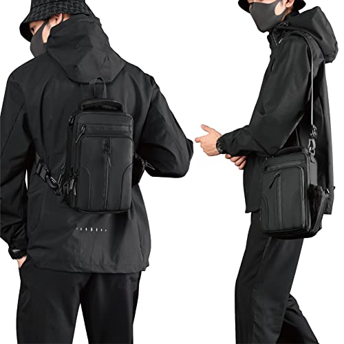 Anti Theft Crossbody Backpack Shoulder Sling Bag For Men Women, Lightweight One Strap Motorcycle Messenger Bag Daypack For Cycling Hiking Walking Outdoor Sports Travel With Usb Charger Port Black #TOP5