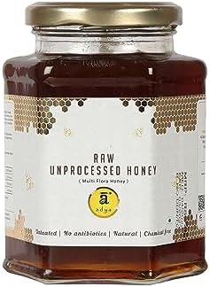 Adya Organics Multi Flora Raw Honey | 100% Pure, Natural, Unpasteurized and Unprocessed Raw Honey | No Artificial Colours or Sugar | Preservatives Free | Chemical Free – 500 gms (Pack of 1)