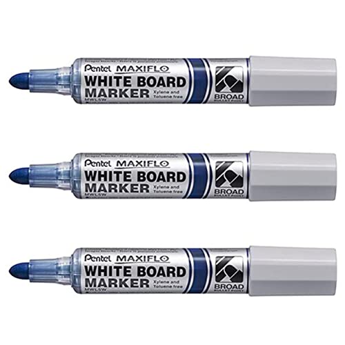 Marqueurs tableau blanc PENTEL MAXIFLO MWL5W bleu effaçable pointe biseautée