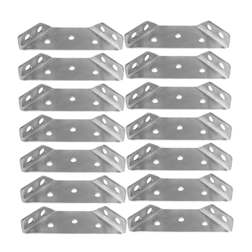 TEHAUX 24Pcs Stainless Steel Corner Brace Connectors Durable Furniture Support Brackets for Cabinets Shelves and Tables Resistant Design for Stable Installations