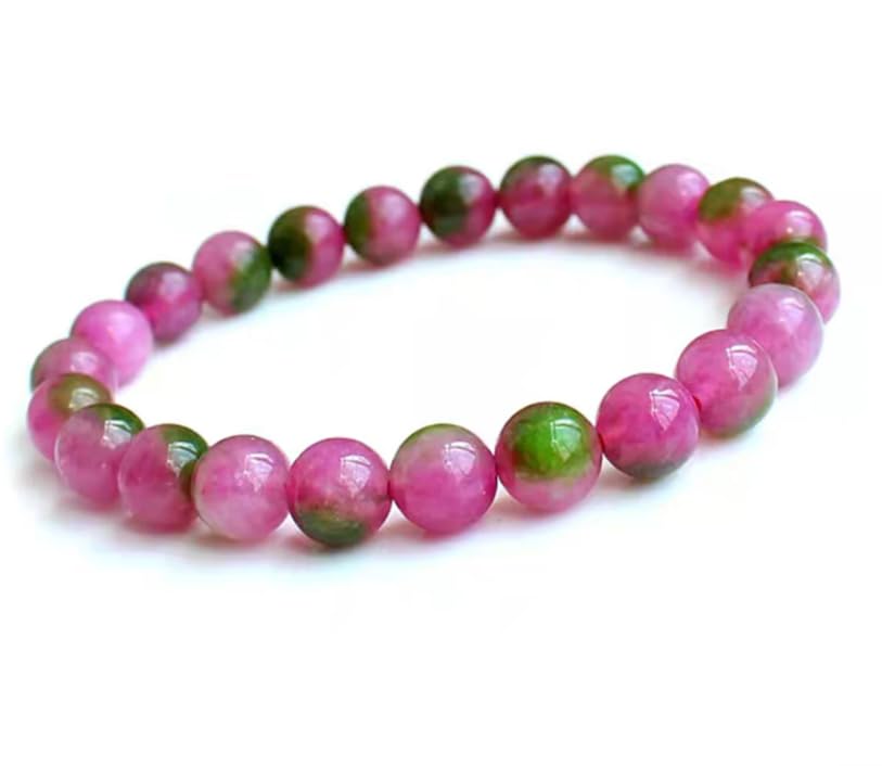 Bracelet en tourmaline pastèque de 8mm pour illuminer votre style bohème chic