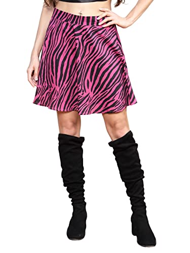 Image of Sera Women's Floral Print Black Viscose Rayon A-Line Casual Mini Skirt