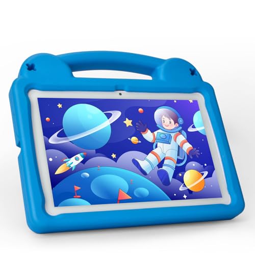 Image of Kids Tablet, 10.1 Inch Android Tablet for Kids, A523 Octa-Core, 8GB+64GB, 5000mAh Battery with Blue EVA Case, Wi-Fi 6 (2.4GHz & 5GHz), Parental Control, GMS