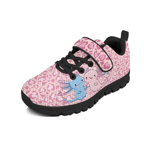 Pink Sneakers for Girls Athletic Sport Lace-Up Kids Tennis Shoes