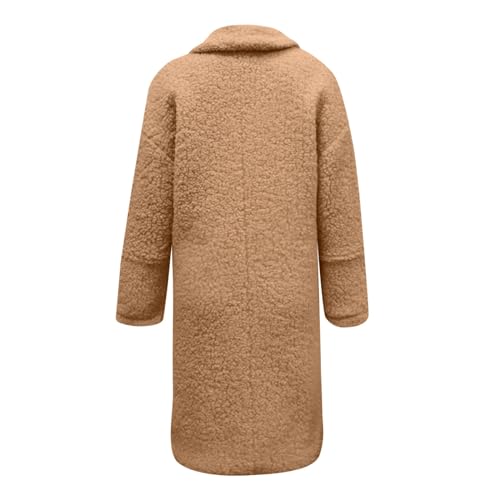 Corduroy Sherpa Jacket Women Casual Vintage Solid Button Long Sleeve Pocket Jacket Winter Warm Loose Long Coat3
