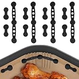 Yatrosynth 12 Stück Magnete für Airfryer Backpapier, Magnetische Backpapier Befestigungsschnalle, für Die Luftfritteuse Zum Festhalten Von Pergamentpapier - Runde Schwarz