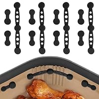 Yatrosynth 12 Stück Magnete für Airfryer Backpapier, Magnetische Backpapier Befestigungsschnalle, für Die Luftfritteuse Zum Festhalten Von Pergamentpapier - Runde Schwarz