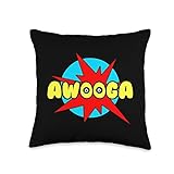 Funny Awooga Cartoon Bulging Eyes Comic Throw Pillow