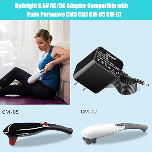 Upbright PURE-WAVE BY PADO CM05 CM5 8.5V CHARGER 8.5V Ac/Dc Adapter Compatible With Purewave Cm07 Cm05 Cmx Sport Gen Ii Gen2 Pure-Wave By Pado Cm-05 Cm-5 Cm5 Cm-07 Cm-7 Cm7 Percussion Massager 8.5Vdc 8.5 V 1A Power Supply Battery Charger thumb #1