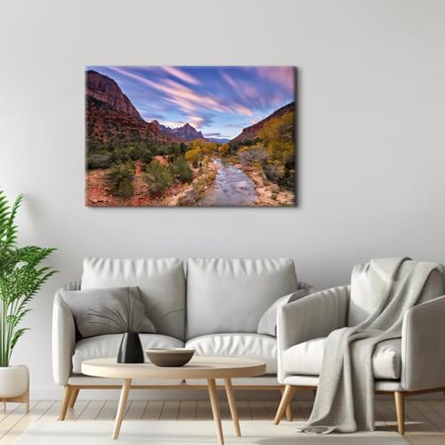 Image of Canyon Wall Art for Office Desert Oasis Landscape Pictures Extra Large Wall Decor Bedroom Decoration 32x48 inch Utah National Park Cliff Scenery Canvas Painting USA Nature Photo Poster Print Artwork Gifts