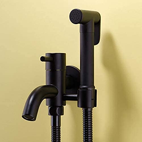 Douchette bidet intégrée sur mitigeur noir avec jet turbo flush