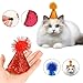 Mini Party Hats for Stuffed Animals, 10 PCS Colorful Birthday Hats Adjustable Glitter Happy Birthday Cone Hats Reusable Birthday Party Top Hats with Pom Poms for Women Men Pets Birthday Party Supplies