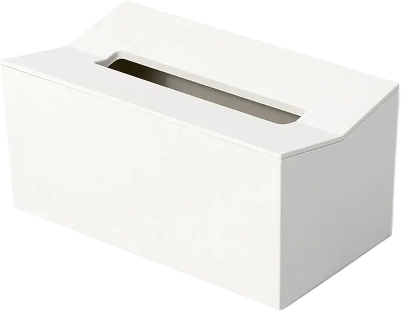 Tissue Box Cover Holder, Kitchen Cover Napkin Holder for Paper Towels Box(White)