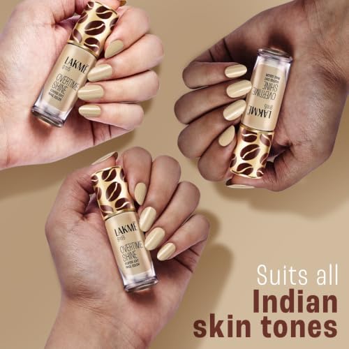 Image of Lakme 9 to 5 Overtime Shine Nail Polish - Coffee Edit - 02 -Flat White Fantasy 6ml