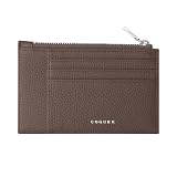 [COGURE] コグレ 薄型ウォレット フラグメントケース ミニ財布 ファスナーポケット 本革 シュリンクカーフレザー スリム 男女兼用 専用ボックス付き COPCC110F エトープ
