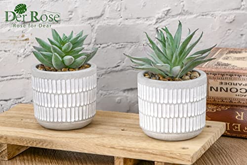 Der Rose Set Of 2 Succulents Plants Artificial Fake Plants For Living Room Bathroom Bedroom Aesthetic Home Kitchen Decor #TOP2