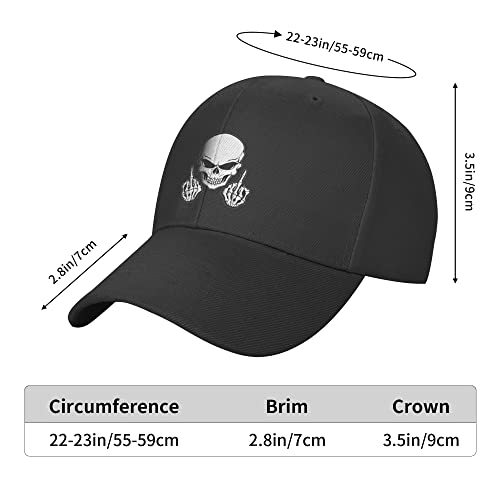 Jsptomtt Skull Baseball Cap For Men Boys Black Trucker Dad Hat Adjustable Adult #TOP4