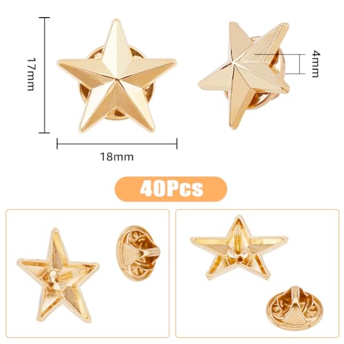 Image of SUPERFINDINGS Alloy Star Badge Lapel Pin Brooches Military Award Pins July Memorial Day Stars for Backpack Clothes