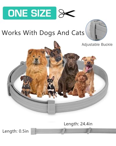Tick-Collar-for-Dogs-Cats-Anti-Tick-Flea-Dog-Collar-8-Month-Protection-Adjustable-Waterproof-Dog-Collar-Chain-Anti-Tick-Collar-for-Dog-for-All-Breeds-Dog-Ticks-Product-for-Dog-Cats-Grey