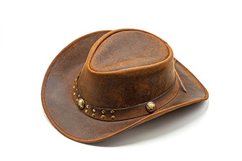 Hadzam B001 Shapeable Leather Cowboy Hat Into Outback Hat Western Vintage Australian Hats thumb #7