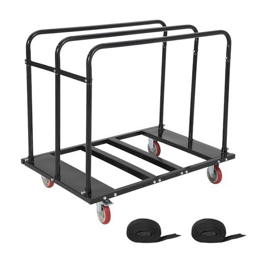 Folding Table Cart, 1800 LBS Capacity Heavy Duty Table Dolly w/ 5” PU Swivel Wheels,Steel Panel Truck for Handling Wall Panel/Lumber/Folding Table/Sheetrock by ExploreHorizon - Used condition - US$95.27
