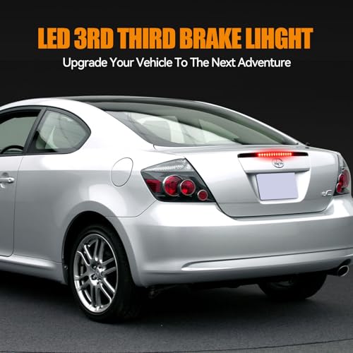 Image of Third 3rd Brake Light LED for 2005-2010 Scion tC, High Mount Rear Brake Lights Assembly for 05-10 Scion tC, Waterproof Center Cab Lamp Stop Light (Black)