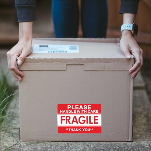 Hycodest Zerbrechliche Aufkleber, 7,6 x 12,7 cm, 100 Stück (Thank you)