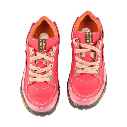 TMA EYES Women's Flat Shoes Lace-Up Casual Fashion Comfortable Leather Shoes4
