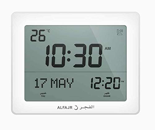 Dispone di 5 suoni Azan di alta qualità (Makkah, Madinah, Al Quids, Egitto, Riyadh). Le principali città del mondo sono pre-programmate e qualsiasi altra località può essere programmata utilizzando informazioni su latitudine, longitudine e GMT. I tempi di Azan sono calcolati con precisione.