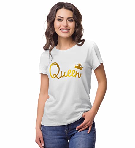 Image of Hangout Hub HH81 Men & Women T shirts |Round Neck T-Shirt| Regular Fit | Half Sleeves | Cotton | Couple Tshirts for Couple |Pack of 2|Couple T-Shirts