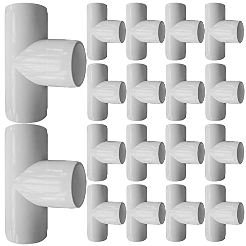 EPHECH 3 Way 1Inch Tee PVC Fittings, 16PCS Heavy Duty PVC Pipe Fitting PVC Furniture Grade Fitting Connector for Water Supplies Build PVC Furniture DIY Garden Shelf Greenhouse