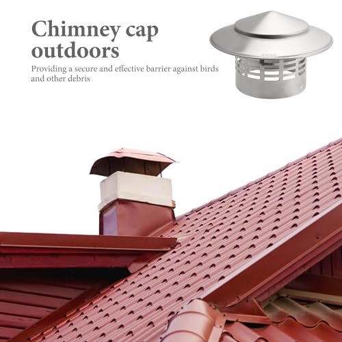 Tapa de chimenea de 110 mm con extractor resistente al viento de acero 4