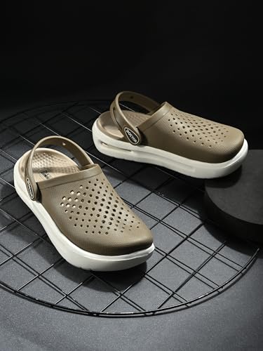 Image of Men Platform Clogs with Adjustable Back Strap | Lightweight EVA Cushioned Sole | Breathable Anti-Slip Everyday Wear Footwear for Indoor & Outdoor Use