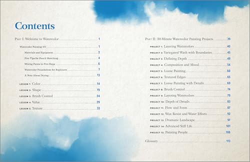 30-Minute Watercolor Painting for Beginners: Easy Step-By-Step Lessons and Techniques