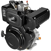 4 Stroke Diesel Engine, 10HP 418CC Diesel Motor Engine, Heavy Duty Single Cylinder Air- Cooled Recoil 3600RPM, Single Cylinder Air Cooled Machine for Tillers Generators Vehicles