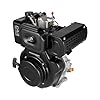 10HP Diesel Engine 418cc Go Kart Motor 4 Stroke Diesel Motor Single Cylinder with Forced Air-Cooled Horizontal Shaft Engine for Micro-Tillers Irrigators Generators Lawn Mower