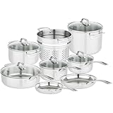 13 PIECE COOKWARE SET: Elevate your home kitchen experience with our Viking 13 Piece 3-Ply Stainless Steel Cookware Set! Ideal for both novice chefs and seasoned chefs, this pot and pan set includes 8 inch and 10 inch frying pans, 2.25 and 3 qt sauce...