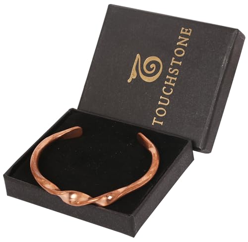 Image of Touchstone Copper Bracelet Tibetan Style. Hand Forged with Solid and high Gauge Pure Copper.