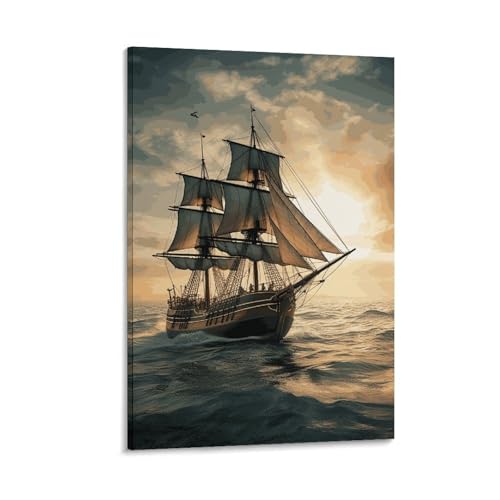 Peinture sur toile bateau contre les murs vides du salon