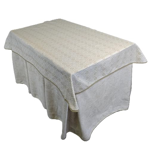 Genérico Ropa de Mesa Camilla Tejido Rústico Terciopelo Elegante Extragrueso Varias Medidas 110x70 120x70 130x80- Enaguillas, Enaguas, Ropa Chenilla (Beige + TAPETE, 110x70)