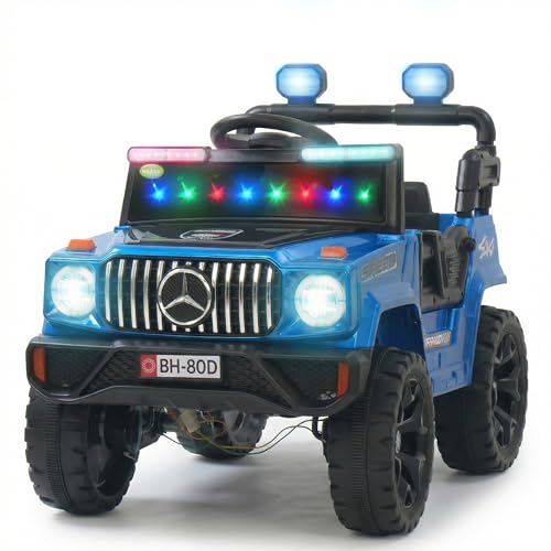 Image of Baybee Zenvor Battery Operated Jeep for Kids with Parental Remote Control | Kids Electric Battery Car with 4x4 Motors, RGB Lights & Music | Rechargeable Electric Car for Kid Aged 2-6 Years (Blue)