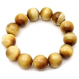 [GOLD STONE] ゴールデンタイガーアイ ブレスレット 16mm 天然石 パワーストーン 内周 約21.5cm