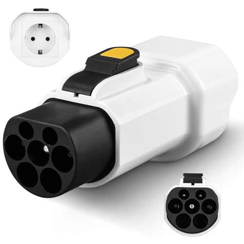 Azyvum Typ 2 auf Schuko Adapter für Ladesäule,typ2 Station Entlader 220V 16A 3.5KW Schuko Steckdose Adapter für Roller, Elektrorollstühle, Elektrofahrräder