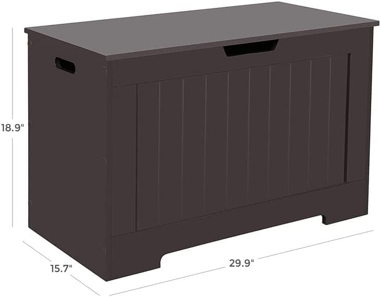 VASAGLE Storage Chest, Storage Bench, Entryway Bench with 2 Safety Hinges, Shoe Bench, Modern Style, 15.7 x 29.9 x 18.9 Inches, for Entryway, Bedroom, Living Room, Espresso ULHS11BR
