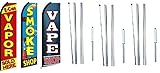 OnPoint Wares E-Cigs Vapor & Smoke Shop & Vape Shop Feather Flag Sign Kit With Complete Hybrid Pole set- Pack of 3