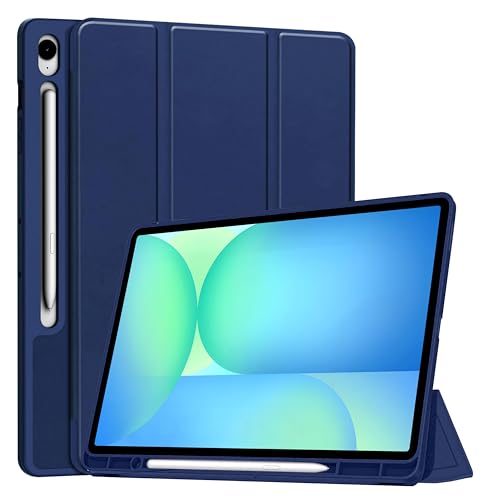 Image of ProElite Cover for Samsung Galaxy Tab S10 FE Plus 13.1 inch, Soft Flexible Flip Case Cover for Samsung Galaxy Tab S10 FE Plus 13.1 inch Cover, [Recoil Series]- Dark Blue